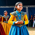 Image Prompt 1: Creative Expression and Skill Development at a Youth Festival**