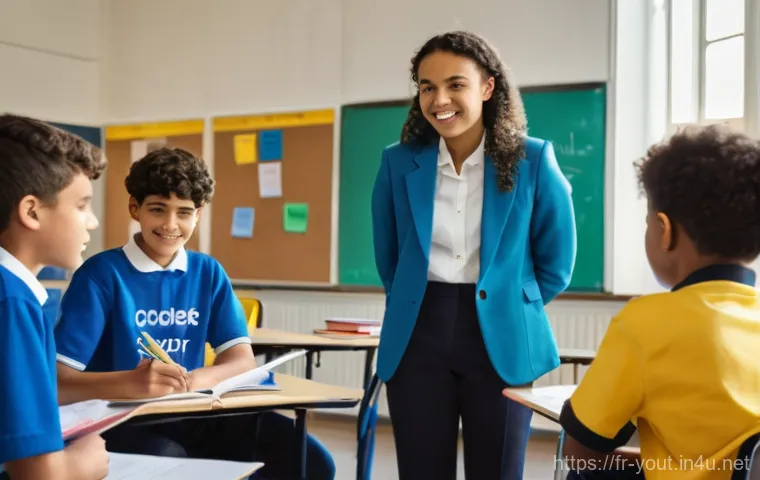 청소년지도사와 청소년 교육환경 개선 사례 - **Prompt:** A dynamic group of elementary school children, all fully clothed in colorful and comfort...