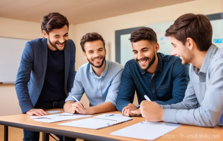 청소년지도사 자격증 난이도 평가 - A cheerful and energetic BPJEPS trainee (animateur or animatrice) in their early twenties, wearing p...