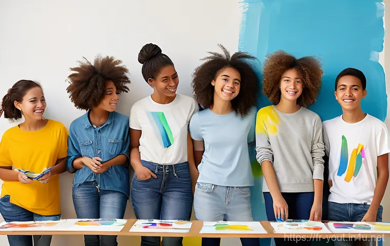 청소년지도사와 청소년 건강관리 프로그램 - **Prompt: Youth Empowerment in a French Community Center**
    A vibrant, diverse group of 5 French ...