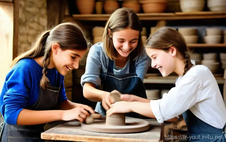 청소년지도사와 청소년 진로캠프 운영 - **Prompt:** A diverse group of four French teenagers (two girls, two boys, aged 15-17), all wearing ...