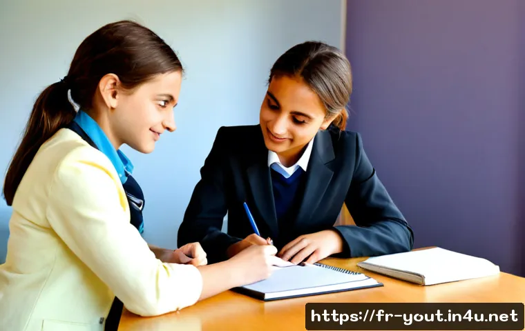 청소년지도사 자격 취득 방법 가이드 - Photorealistic French youth guidance career pathway, a friendly adult counselor in modest profession...